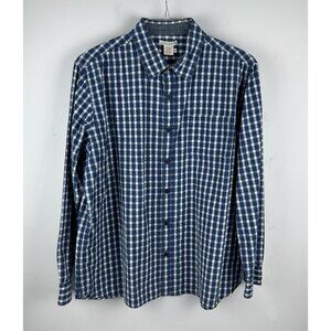 Carbon 2 Cobalt Shirt Long Sleeve Button Up Men's XL Cotton Blue Plaid
